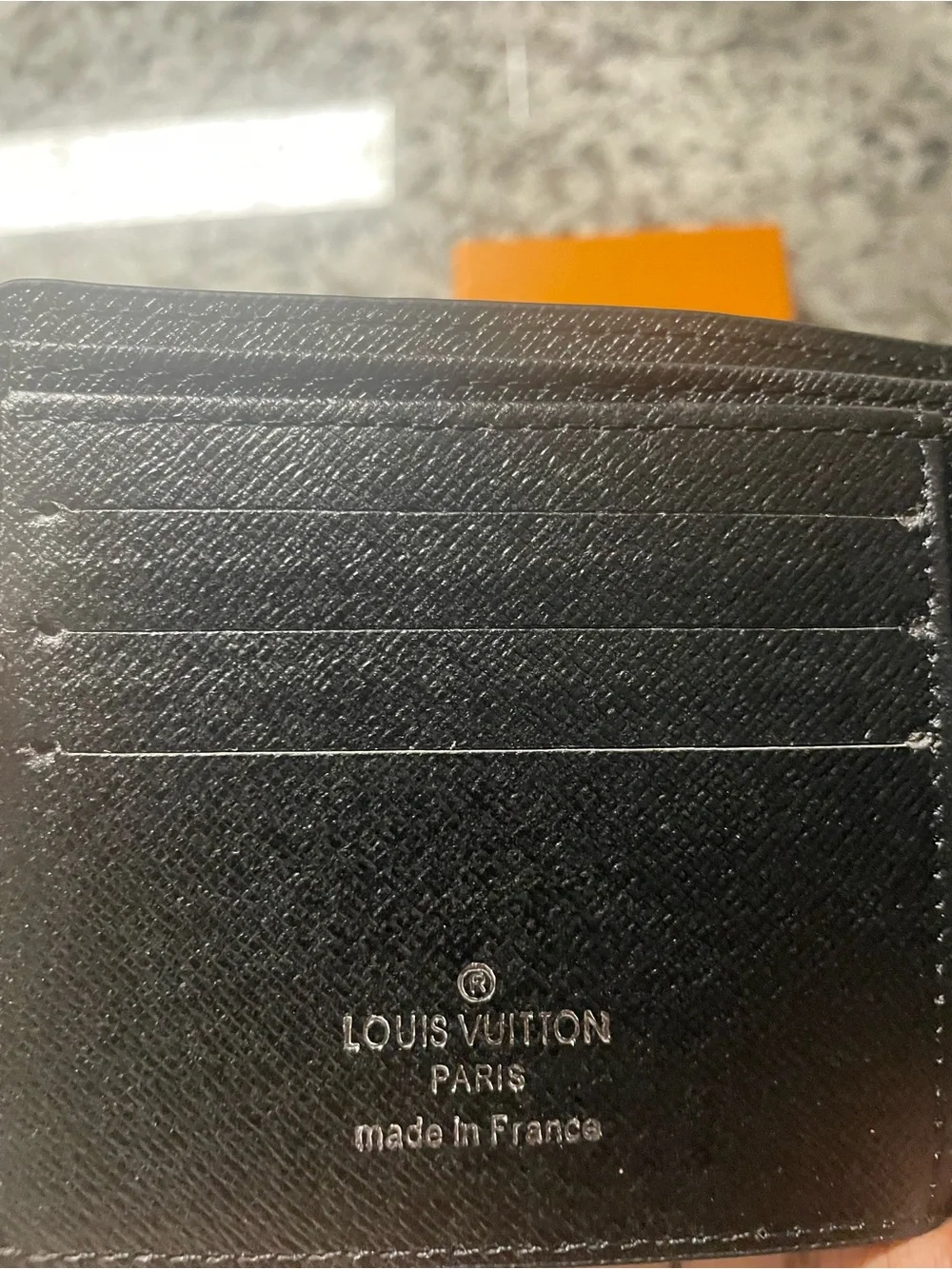 Louis Vuitton Men's Black Embossed Monogram Wallet damaged box two for 80$